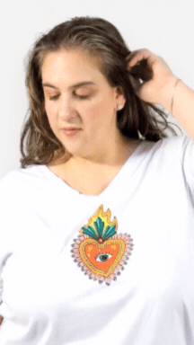 Remera Coraz&oacute;n Divino Blanca